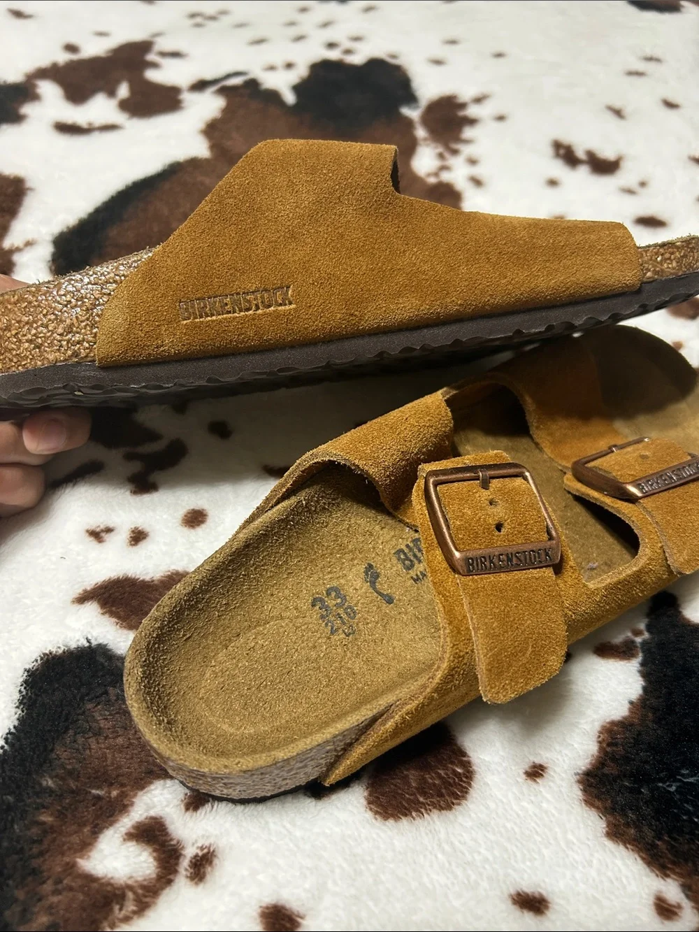 Birkenstock Kids Two-Buckle Suede Sandals in Brown